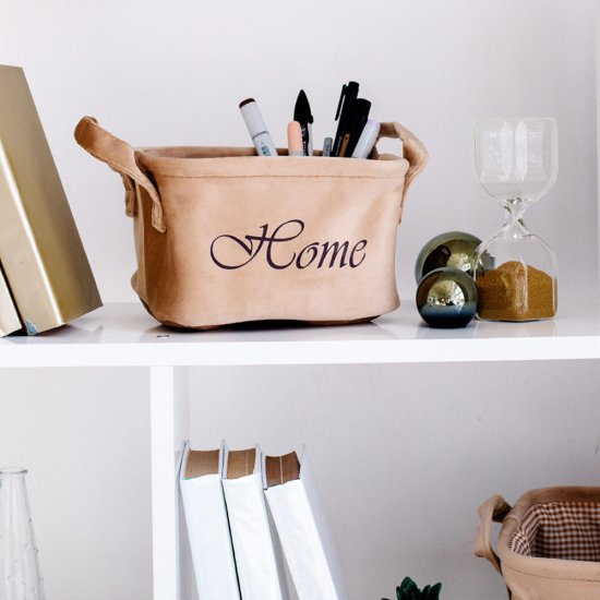 Корзина для хранения Велюр 210х160х120 мм бежевая