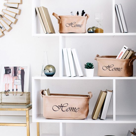 Корзина для хранения Велюр 210х160х120 мм бежевая