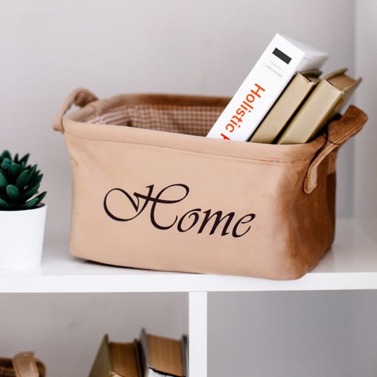 Корзина для хранения Велюр 250х190х140 мм бежевая