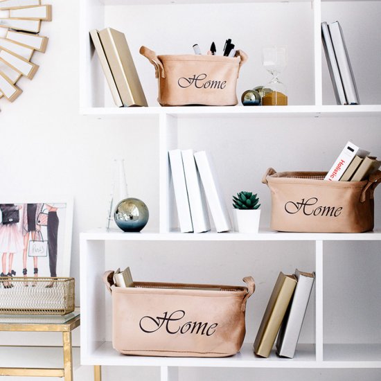 Корзина для хранения Велюр 250х190х140 мм бежевая