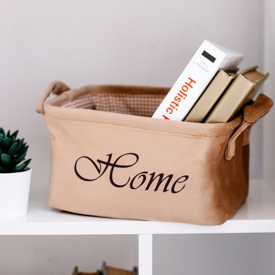 Корзина для хранения Велюр 340х220х160 мм бежевая