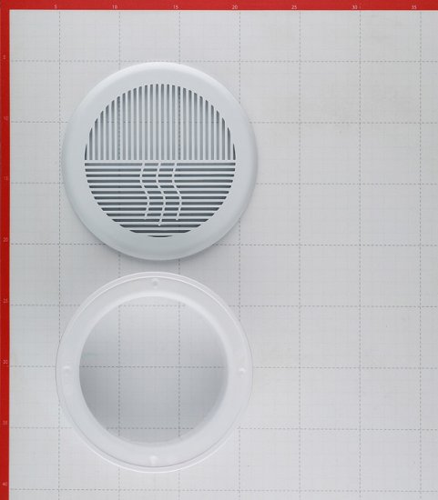 Решетка вентиляционная пластиковая торцевая Era РПКФ d164 мм с фланцем d125 мм белая