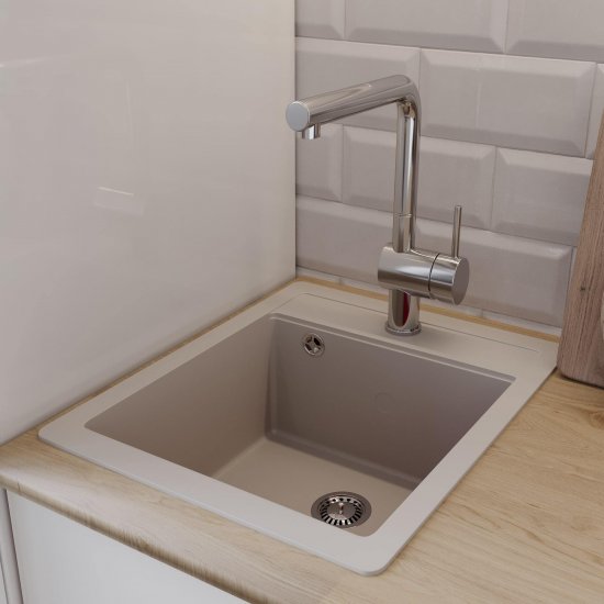Мойка для кухни Granula Standard 50х42х19 см врезная кварц бежевая