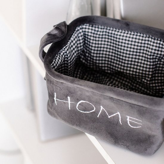 Корзина для хранения Велюр 210х160х120 мм серая