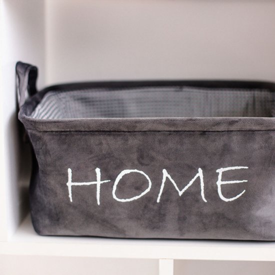 Корзина для хранения Велюр 340х220х160 мм серая