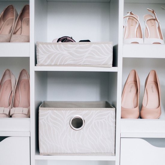 Короб для хранения Листья 350х270х90 мм 16 секций бежевый