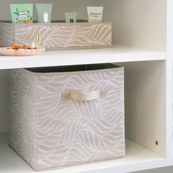 Короб для хранения Листья 300х300х300 мм бежевый