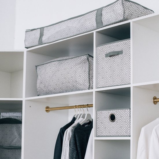 Короб для хранения Орнамент 300х300х300 мм серый