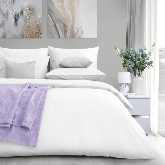 Простыня 200х220 см страйп-сатин белая Verossa Stripe