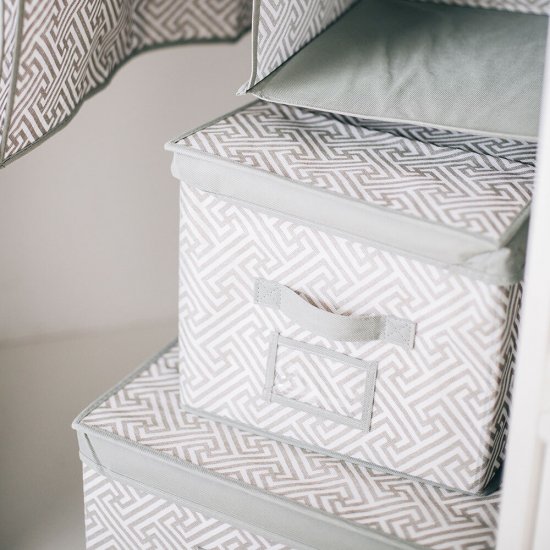 Короб для хранения Орнамент 400х300х250 мм серый