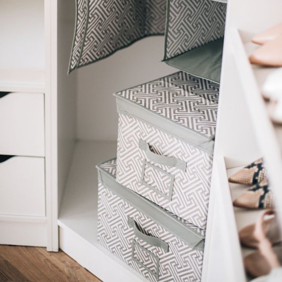 Короб для хранения Орнамент 400х300х250 мм серый