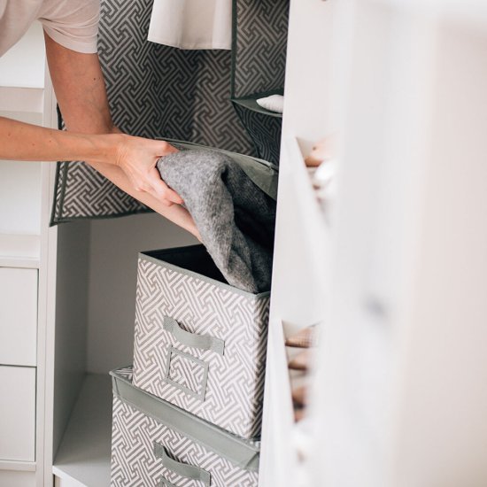 Короб для хранения Орнамент 400х300х250 мм серый