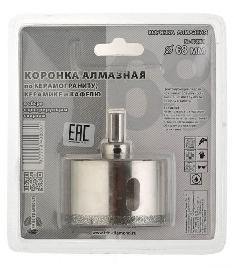 Коронка алмазная Trio-Diamond (400068) по керамограниту d68 мм