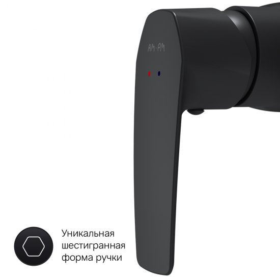 Смеситель для душа без излива AM.PM Gem черный без лейки однорычажный (F90A20022)
