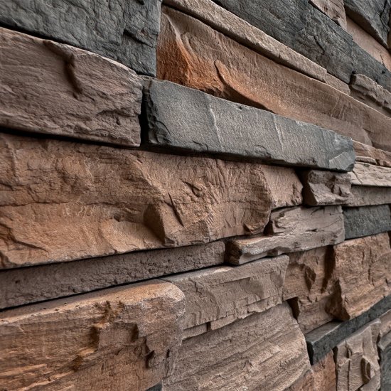 Искусственный камень White Hills Фьорд Лэнд темно-коричневый (24 шт.=0,8 кв.м)