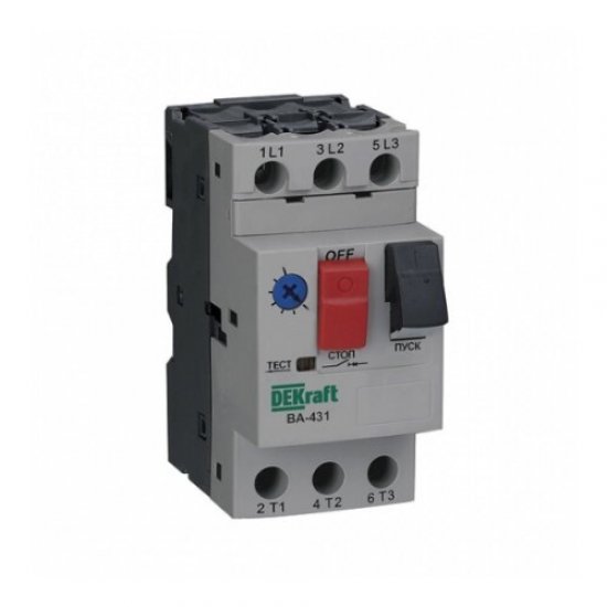 Автомат защиты двигателя Dekraft ВА-431 (21230DEK) 3P 14А 15 кА 690 В на DIN-рейку