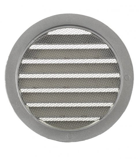Решетка вентиляционная алюминиевая наружная Era d125 мм с фланцем d150 мм без покрытия