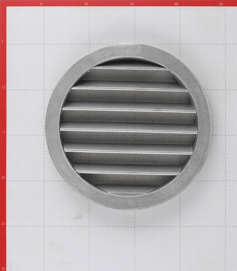 Решетка вентиляционная алюминиевая наружная Era d160 мм с фланцем d185 мм без покрытия