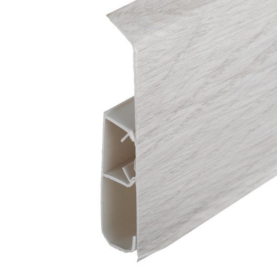 Плинтус ПВХ напольный Wimar Quadro 100 мм алансо 2200 мм Г-профиль со съемной панелью