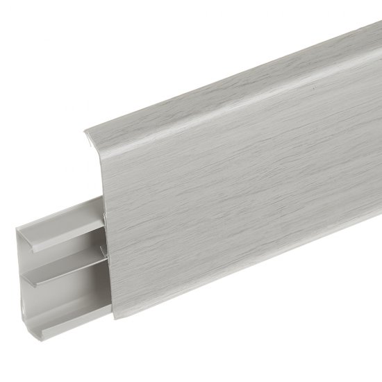 Плинтус ПВХ напольный Wimar Quadro 100 мм аустер 2200 мм Г-профиль со съемной панелью