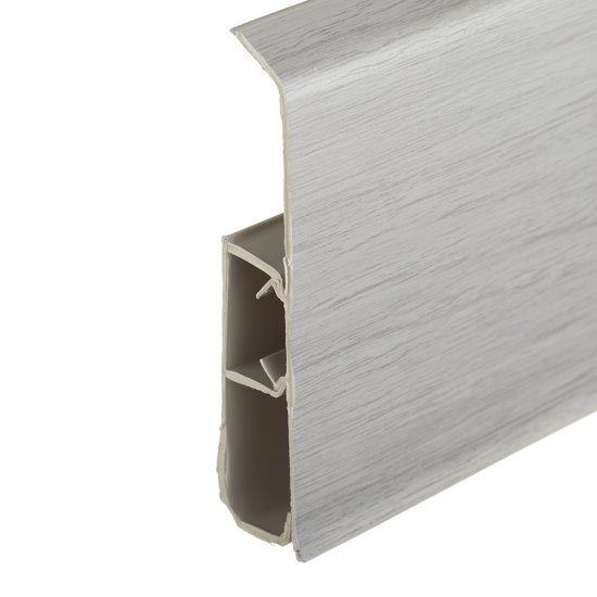 Плинтус ПВХ напольный Wimar Quadro 100 мм аустер 2200 мм Г-профиль со съемной панелью