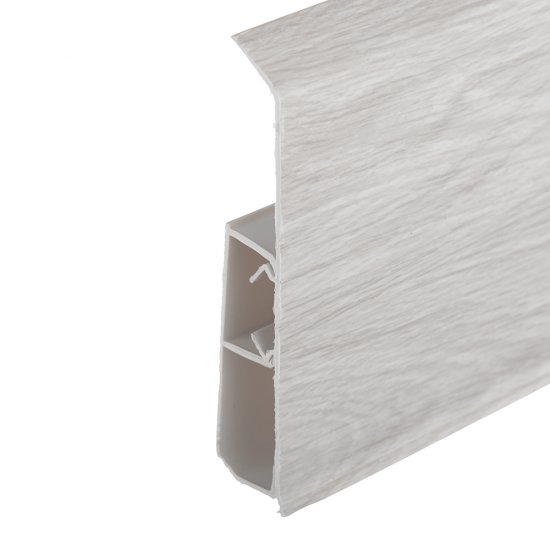 Плинтус ПВХ напольный Wimar Quadro 100 мм дуб венеция 2200 мм Г-профиль со съемной панелью