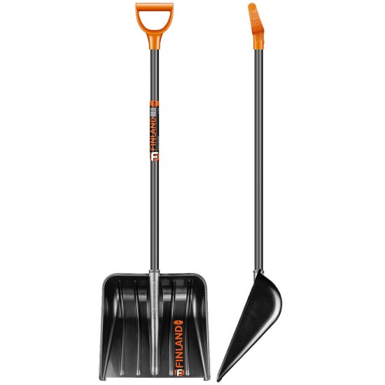 Лопата снеговая Finland пластиковая с деревянным черенком 1420х410 мм (1243Ч)