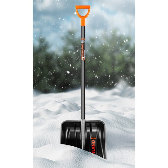 Лопата снеговая Finland пластиковая с деревянным черенком 1420х410 мм (1243Ч)
