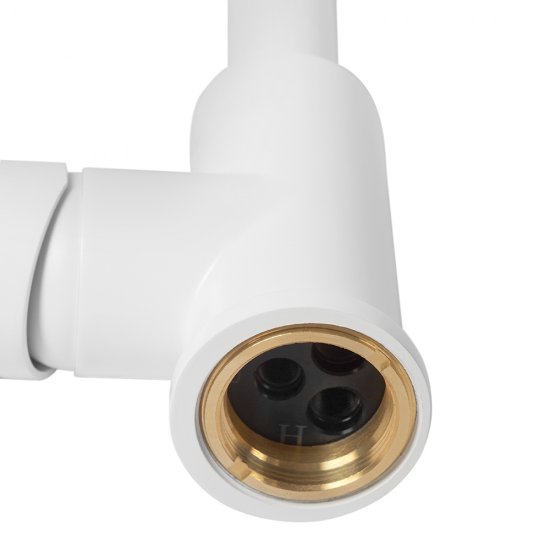 Смеситель для кухни Milardo Rora белый с высоким изливом с подключением к фильтру однорычажный (RORWTFJM05)