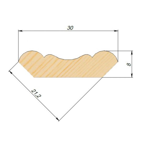 Плинтус фигурный 30х8х2500 мм сорт Экстра сращенный