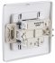 Выключатель Systeme Electric Blanca двухклавишный встраиваемый алюминий (BLNVS010503)
