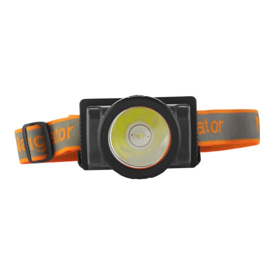 Фонарь налобный Navigator NPT светодиодный 1 LED 2 Вт аккумуляторный Li-Ion 1800 мАч ударопрочный пластик 2 режима (61284)