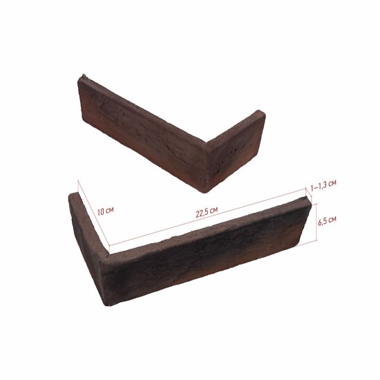 Искусственный камень угловой White Hills Терамо Брик II коричневый махагон (36 шт.=2,77 пог.м)