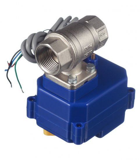 Кран шаровой с электроприводом латунный Neptun Bugatti Pro 3/4 ВР(г) х 3/4 ВР(г) мини прямой 220 В (NEPBugPro220-34)