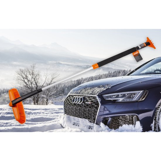 Щетка-скребок для снега и льда 1000-1430 мм телескопическая Amigo