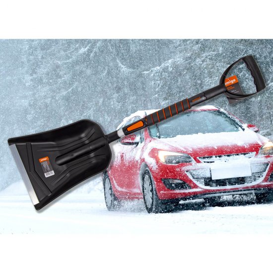 Лопата снеговая автомобильная Amigo полипропилен с алюминиевым черенком 1040х255 мм (71116)