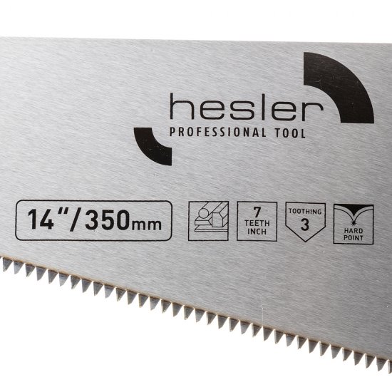 Ножовка по дереву Hesler 350 мм 7 зуб/дюйм крупный зуб