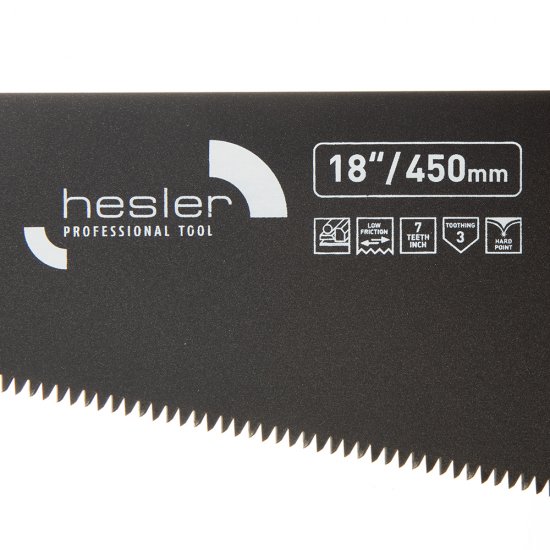 Ножовка по дереву Hesler Teflon 450 мм 7 зуб/дюйм крупный зуб