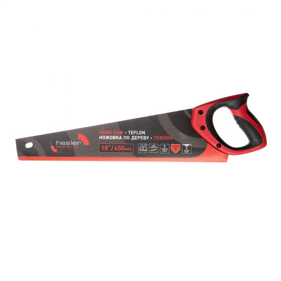 Ножовка по дереву Hesler Teflon 450 мм 7 зуб/дюйм крупный зуб