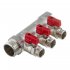 Коллектор Valtec 1 ВР(г) х 3 выхода 1/2 НР(ш) х 1 НР(ш) с шаровыми кранами (VTc.580.N.0603)
