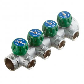 Коллектор Stout 1 ВР(г) х 4 выхода 3/4(ЕК) х 1 НР(ш) регулирующий (SMB-6850-013404)