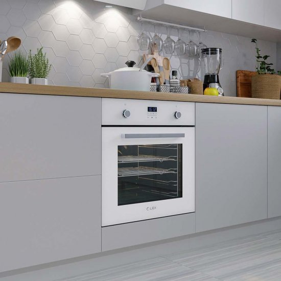 Духовой шкаф электрический встраиваемый Lex EDP 092 595 мм белый (CHAO000314)