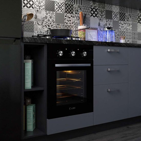 Духовой шкаф электрический встраиваемый Lex EDM 4570 BL 450 мм черный