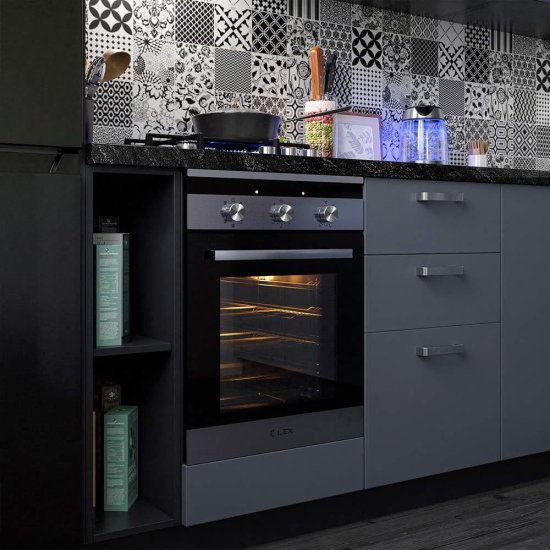 Духовой шкаф электрический встраиваемый Lex EDM 4570 IX 450 мм серый