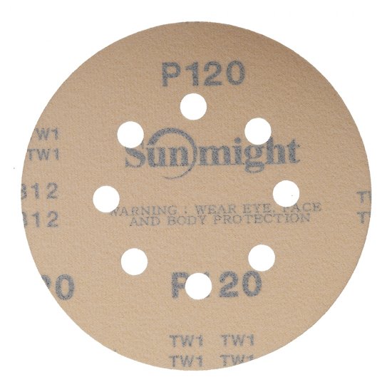 Диск шлифовальный Sunmight Gold d125 мм P120 на липучку бумажная основа (5 шт.)