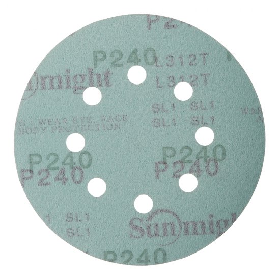 Диск шлифовальный Sunmight Film d125 мм P240 на липучку пленочная основа (5 шт.)