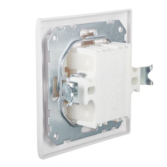 Выключатель Svet одноклавишный встраиваемый белый с подсветкой (SV1001-0008)