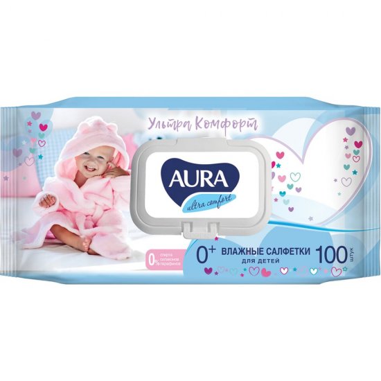 Гипоаллергенные влажные салфетки для детей AURA Ultra COMFORT