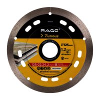 Диск алмазный по керамограниту Rage Furious 125х22,2х1,2 мм сплошной мокрый рез (605126)