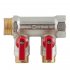 Коллектор Stout 3/4 ВР(г) х 2 выхода 1/2 НР(ш) х 3/4 НР(ш) с шаровыми кранами (SMB 6210 341202)